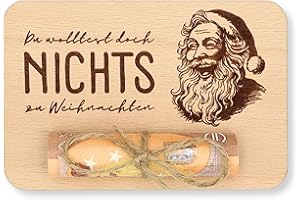 ZUKLA Nichts Geschenk Weihnachten 12 x 8 cm - kleine Geldgeschenk Verpackung Weihnachten Holz - Eine Originelle Idee, Geld zu Verschenken - Geld Verschenken Weihnachten