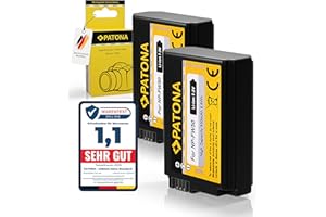 PATONA 2x NP-FW50 Batteria 950mAh compatibile con Sony Alpha 5100 6000 6100 6300 6400 6500 7 A7 A7S A7R A7II A5000 A6000 A6300 A6400 A6500 ZV-E10 DSC RX10 Mark II III IV NEX 3 5 6 7R 7II 7S NPFW50