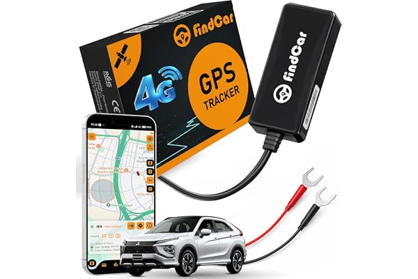 FindCar - GPS-spårare för motorcykel och lastbil med direkt batterianslutning och inbyggt SIM-kort, spårning med app, säke