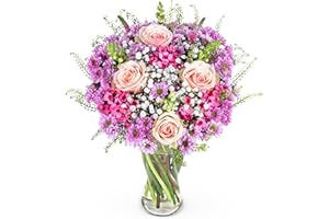 PRESTIGEFLOWERS Pink Sunshine - Fresh Flowers - Birthday, Anniversary, Get Well, Thank You, Occasion Flower - Cut Floral Arrangement for Gifts, Weddings, Sympathy, Celebrations, and Special Events - Mothersday