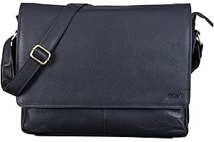 TALED Borsa a Tracolla | Uomo e Donna | Borsa per Laptop in Vera Pelle fino a 15 Pollici | Borsa Messenger con Tracolla | Borsa da Lavoro | Borsa da Trasporto | Borsa a Mano | Nappa nera