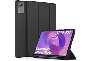 EasyAcc Coque Compatible avec Lenovo Idea Tab 11 Pouces 2025 Tablette, Étui de Protection Fin avec Support pour TB-336ZU TB-336FU, Noir