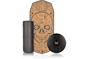 JUCKER HAWAII Original Homerider Balanceboards - Planche d'équilibre Surftrainer avec Rouleau et Coussin