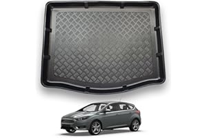Nomad Boot Liner Compatible with Ford Focus 2011-2018 [Mk3] Hatchback Recyclable Plastic (PE) Tailored Fit Car Floor Guard Tray Black Custom Fitted Accessory Dog Friendly & Waterproof Raised Edges