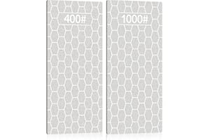 2 Pièces Pierre Aiguiser Couteaux, Kalolary Pierre Aiguiser Surface Nid d'Abeille, Plaque d'Affûtage Diamantée Avec Coussin Antidérapant Couteaux Poche, Ustensiles Cuisine d'Extérieur