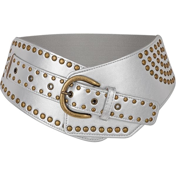 Cintura Elasticizzata Donna Vita Elasticizzata – Fibbia Larga, Multicolore, Stretch, Prodotta In Cina