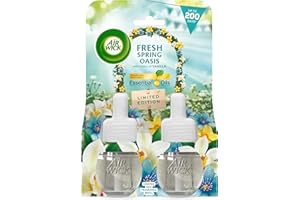 AIRWICK Air Wick Plug in Diffuser Twin Refill, Fresh Spring Oasis, Pack 2 x 19ml, Long Lasting Fragrance, Lasts up to 200 Days, Plug in Air freshener
