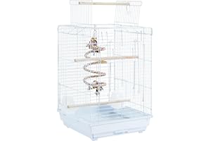 Yaheetech Jaula para Pájaros Jaula con Comedero 40 x 40 x 58 cm Blanco