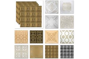 HEXIM Placas de techo de poliestireno XPS - Paneles decorativos de colores, ligeros y estables - (10QM Economy Pack NR.05 S-Z 50x50cm) Placas de poliestireno Aislamiento acústico