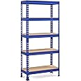 Yaheetech Garage Storage shelves 5 Tier Garage Shelving Units,Heavy Duty Racking shelves for Home/Office/Workshop/warehouses,150KG Per Shelf/750KG Capacity,Blue 70x30x150cm(LxWxH)