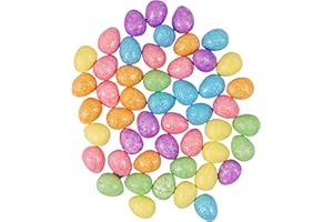 Quickdraw 50 Mini Colourful Glitter Foam Easter Eggs Decorating Bonnets Craft Egg Hunt