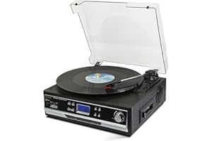 Technaxx 4717 Bluetooth Platten/Kassettendigitalisierer TX-22+ von LPs und Audiokassetten schwarz