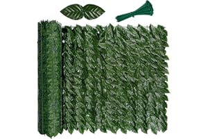 Viceree Siepe Finta Per Recinzione Verde Scuro 1x3 Metri +50 Fascette Omaggio, Siepe Artificiale Di Alta Qualità 90% Privacy, Frangivista Balcone, Edera Finta Da Esterno Per Copri Ringhiera Balcone