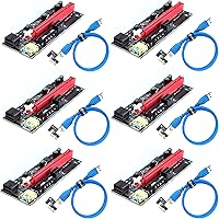 Ziyituod PCIe Riser,VER009S GPU Riser Express Kits 16X to 1X (Dual 6PIN / MOLEX) with Led Graphics Extension, Gpu Riser…