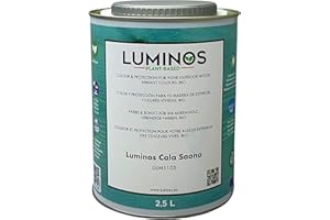 SOLRAC COATINGS Luminos LUM1103 - CALA SAONA - Biopolymer-Lasur auf Wasserbasis. Verwendung für Holz im Außenbereich - Blau Cala Saona 2.5L