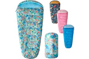 Silentnight Kids Sleeping Bag - Girls Boys 3 Season Mummy Sleeping Bag Ideal for Spring and Summer with Soft Touch Warm Cosy Fabric and Fibres - Machine Washable - 165 x 82cm