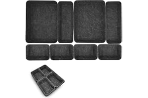 Cbilzxer Schubladen Organizer Filz 8er-Set, Waschbare Filz Organizer für Schminktisch für Selbst gestalten der Schubladen (Dunkelgrau)
