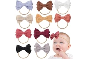 Gatuida 10 Stück Baby Stirnbänder Dehnbare Nylon-Baby-Mädchen-Schleifen Für Neugeborene Säuglinge Kleinkinder Haar-Accessoires Foto-Requisiten