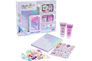 MOMOMI Decoden Diary, 1 Kit per Decorazione Copertina Diario con Crema Sintetica, Charms e Perline