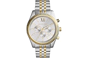 Michael Kors Orologio da uomo Lexington, misura cassa 45mm, movimento cronografo al quarzo, cinturino in acciaio inossidabile
