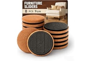 PISAO Felt Furniture Sliders for Wooden Floors, 8PCS -9cm (3 ½”) Thick Furniture Pad Gliders Coasters for Heavy Duty Items, Moving Heavy Furniture Quickly and Easily