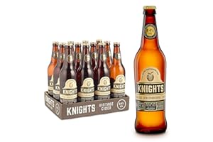 Knights Vintage - 8.4% Medium Dry Vintage Apple Cider, Gluten-Free and Vegan Friendly, No Artificial Colourings, Flavourings or Sweeteners, 12 x 500ml Glass Bottles