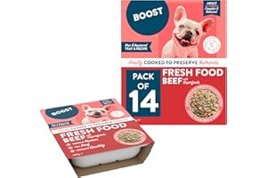 BOOST Pet Food Beef with Superfoods Meal - Frozen Fresh Wet Dog Food for Adult Dogs, Grain Free, Made with 70% Beef, Complete Nutritional Meal for Pets, No Preservatives - 14 x 400g