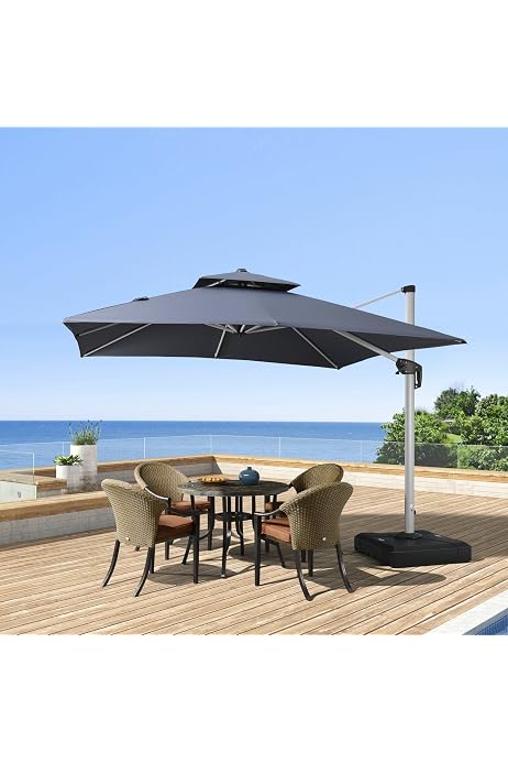 Sombrilla De Jardín Danieli - Rectangular, Impermeable Y ¡Superresistente!