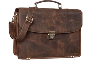 STILORD 'Miguel' Porte-Documents Classique Cuir Noir Homme Serviette de Travail Sac d'affaires Business Bureau Sac pour Portable 15,6 Pouces