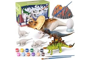whatstem 3D-Dinosaurier-Malset für Kinder im Alter von 3–15 Jahren, Kunst- und Bastelsets, Zeichenspielzeug mit Dinosaurier-Set, Kreativitätsgeschenke für Jungen und Mädchen