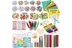 JOTOL Fournitures d'art et d'artisanat pour Enfants,2500 Pièces+Activites Manuelles pour Enfants,Loisirs et Activités Créatives Cadeaux pour Garçons Filles 4+ Ans Kit Bricolage Enfant