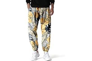MakingDa Pantaloni Sportivi Uomo Cotone con Coulisse Elastica Lunghi Jogging Stampa Leggeri Larghi Harem Pantaloni Bloomers Dance Beach Yoga Lavoro Casual