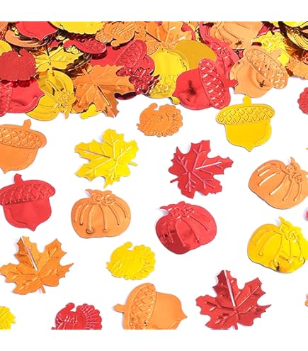 BOOMTOP Herbst Holz Konfetti Set - 55 Teile Mit Blättern, Kürbissen & Tieren