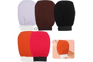 ELICNA 5pcs Guante Exfoliante Corpora, Manoplas Baño Esponja Exfoliante Corporal para Eliminar las Células Muertas (5 Colores)