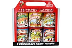 ASS KICKIN' KICKIN' Spicy Peanuts Gift Set – (6) 4.2oz – Cans Ultimate Spicy Gourmet Gift Peanuts – Try if you dare!