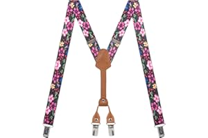 'Action Ward Women's Suspenders - 1'' Width - Y Back 4 Clip Skinny Ladies Suspenders'