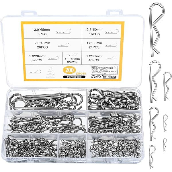 thumbnail image 2 of Heavy Duty Zinc Plated Cotter Pin Assortment Kit, 555-Piece Cotter Pin 2 of 12
