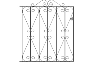 FENCING & GATES Regent Metal Scroll Garden Gates 838mm GAP X 914mm H galvanised wrought iron swing gate RSZP2