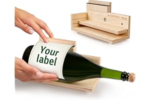 LT-NATURPRODUKTE Labeling Wizard | Etiqueta Botellas y Botes | Sencillo y preciso | Etiquetadora de Botellas con Accesorio para envases Grandes | Producto de Alto Valor de Madera de Abedul | Fabricado en EE.UU.
