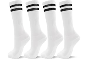 DECOVICI Kinder Fußballsocken für Mädchen und Jungen 4 Paar, Kniestrümpfe Fussball Socken für Kinder, Lange stutzen kinder fußball für 3-13 Jahre Rugby Tägliches