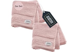 Vacker boende, set om 2, premiumhandduk, 50 x 100 cm – absorberande – lyxiga handdukar ros i 2 delar – 100 % bomull – fluffig