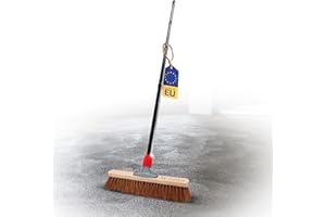 ‎NOVALIV Novaliv Kokosbesen 40 cm mit Stiel Kokosborsten Besen Naturborsten mit stiel Ideal als Werkstattbesen Hallenbesen Industriebesen Hausbesen Kehrbesen Malerbesen Haarbesen Terassenbesen Besen weich