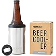 Huski Beer Cooler 2.0 | New | Premium Can and Bottle Holder | Triple Insulated Marine Grade Stainless Steel | Detachable 3-in-1 Opener | Works as a Tumbler | Best Gifts for Beer Lovers (Stainless)