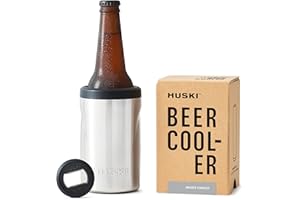 Huski Beer Cooler 2.0 | New | Premium Can and Bottle Holder | Triple Insulated Marine Grade Stainless Steel | Detachable 3-in-1 Opener | Works as a Tumbler | Best Gifts for Beer Lovers (Stainless)