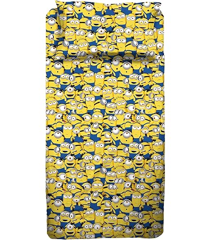 Franco - NB2208 - Set di biancheria da letto super morbida, per bambini, 4 pezzi per letto matrimoniale, Cattivissimo Me Minions
