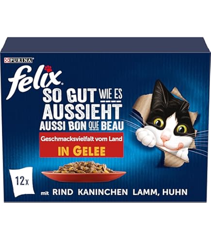 FELIX Zo goed als het eruit ziet kattenvoer nat in gelei, met kip, 26 stuks (26 x 85 g