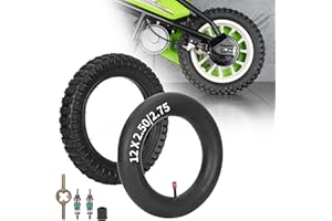MTATCN Pneu 12,5 x 2,75 12 1/2 x 2,75 et chambre à air 12 x 2,40/2,75 avec tige de valve droite TR13 pour Razor MX350 MX400 Dirt Rocket X-Treme X-560 47 cc Scooter 49 cc 2 temps Mini Pit Dirt Pocket Bike