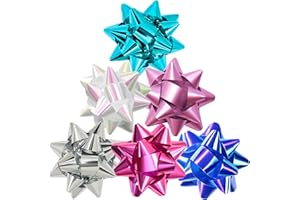 Üka • 120 Coccarde per Pacchi Regalo. Misura Standard 4,5 cm. Colori Metallizzati e Olografici. Fiocchi Adesivi per Pacchi Regalo. Coccarde da Regalo per Natale, Compleanni & Eventi.