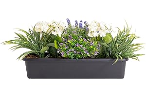 Blooming Artificial - Decorative Artificial Flowers, Realistic Fake Flowers - Artificial Window Box for Outdoor and Indoor, Year Round Decorative Foliage, UV and Water Resistant (White) (60cm)