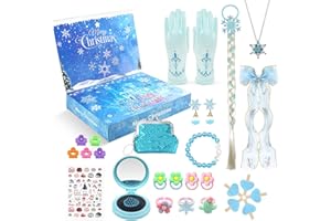 GLGHMH Girls Advent Calendar 2023, Blue 24 Days Xmas Count Down Gifts Includes Bag Hair Clips Necklace Bracelets Rings, Christmas Surprise Gift for Girls